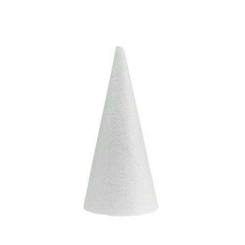 Styrofoam kegle hvid 20cm x 9cm 5stk