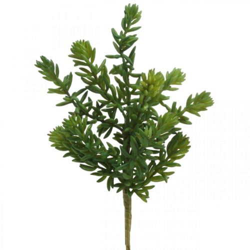 Sukkulent kunstig grøn plante til stick 25cm grøn 2stk