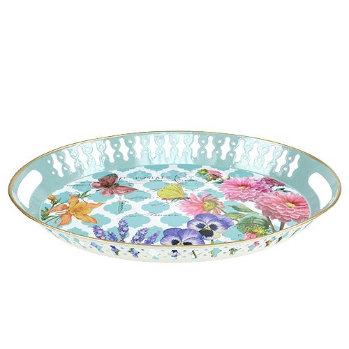 Floristik24 Bakke blomstermotiv oval 42 cm x 33 cm