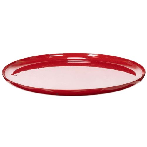 Dekorativ bakke, rød, minimalistisk design, 27 cm