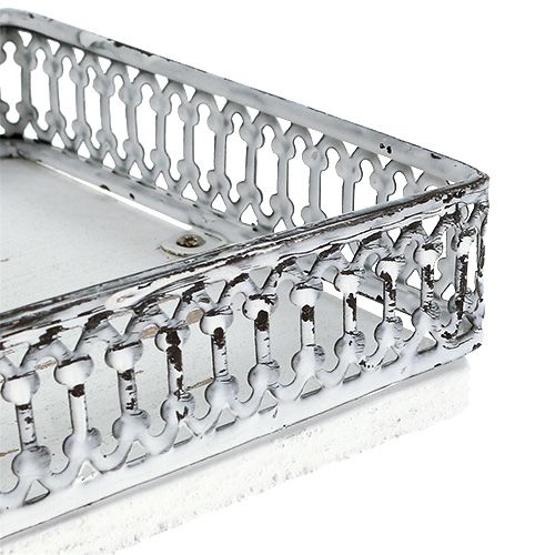 Floristik24 Vinkelformet bakke 36 cm x 13 cm H 4 cm hvid 1 stk