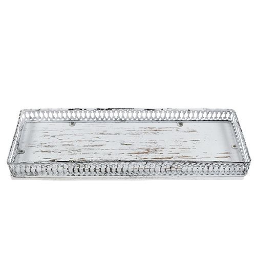 Floristik24 Vinkelformet bakke 36 cm x 13 cm H 4 cm hvid 1 stk