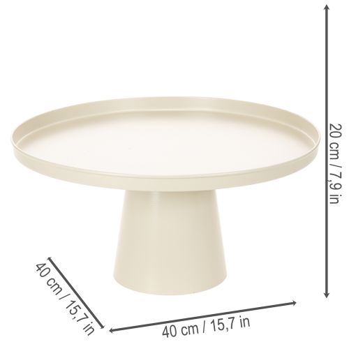 Dekorativ rund beige tallerken med en 40 cm høj bund | Floristik24.dk