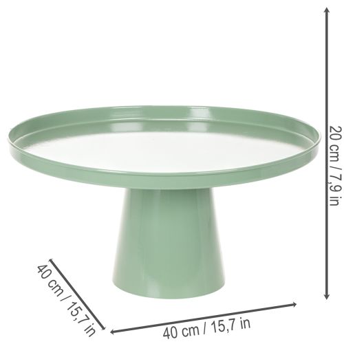 Grønt rundt dekorativt metalbord, 40 cm i diameter, med høj kant | Floristik24.dk