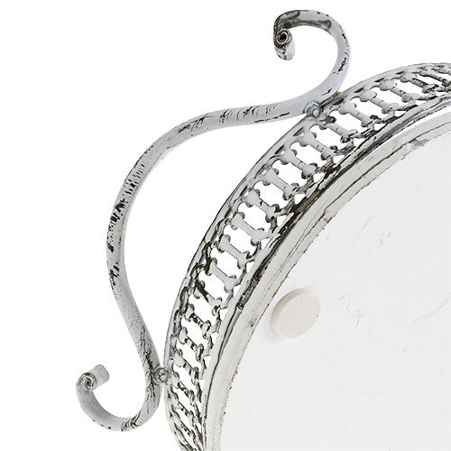 Artikel Bakke med håndtag oval 23 cm x 17,5 cm H7,5 cm hvid
