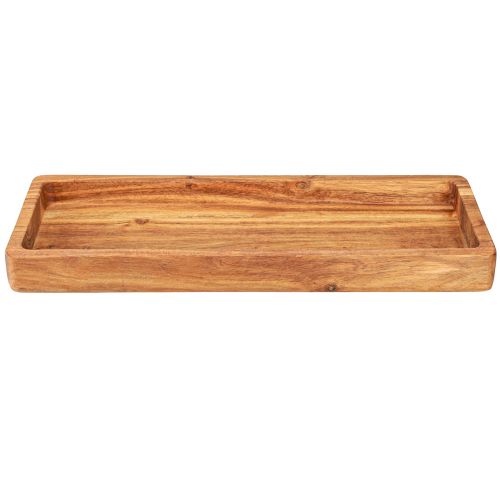 Artikel Rektangulær bakke lavet af olieret akacietræ 40x15x4cm