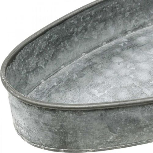 Artikel Dekorativ skål metalfatning skål oval grå L33cm/31cm sæt med 2