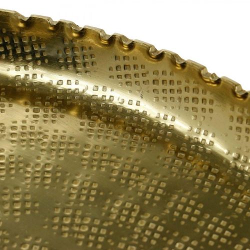 Floristik24 Rund metalbakke, gylden dekorativ tallerken, orientalsk dekoration Ø30cm
