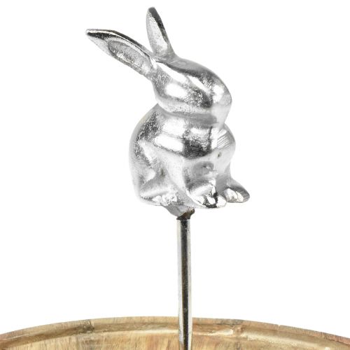 Artikel Træbakke naturlig kanin dekorativ metal sølv Ø27,5cm H21cm