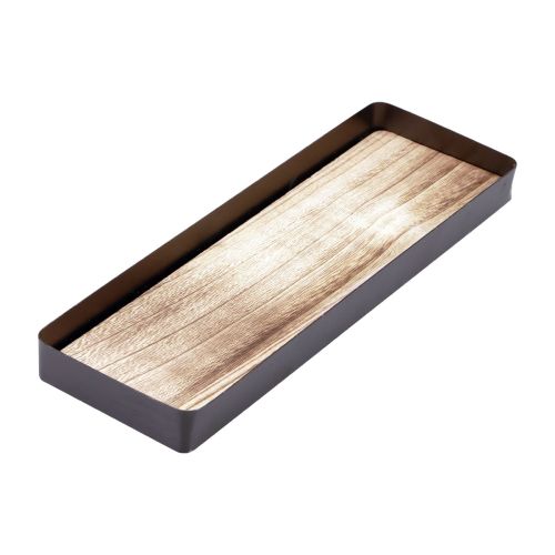 Floristik24 Dekorativ bakke metal træ metal bakke træbund 34,5×11×3cm