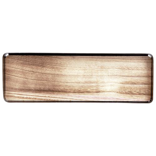 Floristik24 Dekorativ bakke metal træ metal bakke træbund 40x13x3cm