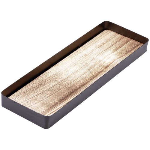 Artikel Dekorativ bakke metal træ metal bakke træbund 40x13x3cm