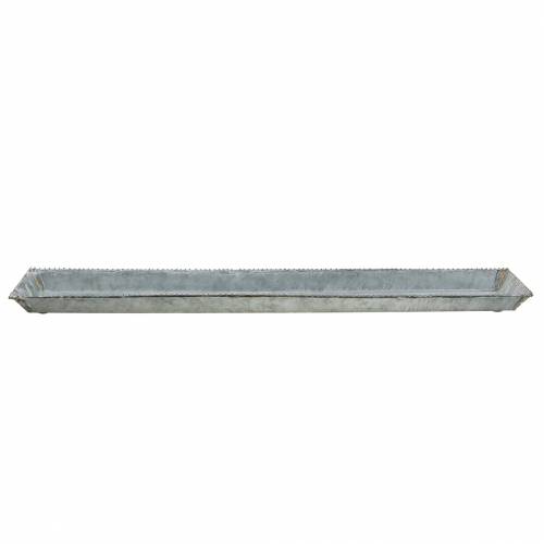 Floristik24 Dekorativ bakke, vasket hvid, zink 80 × 15cm