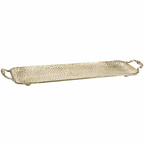 Floristik24 Dekorativ bakke med håndtag antik guld 53cm x 18cm