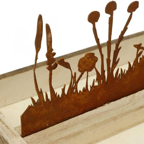 Artikel Træbakke foråreng, påskedekoration, dekorativ bakke ædel rust 35 × 15cm