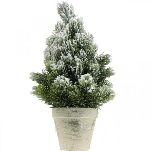 Floristik24 Mini juletræ i potte kunstigt sneet Ø18cm H32cm