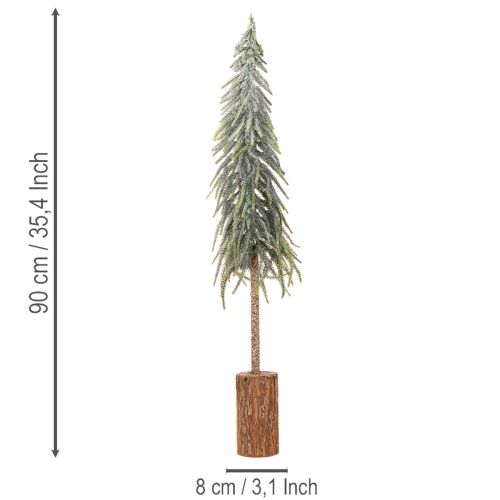 Kunstigt juletræ med fod, frostet, som vinterdekoration, 90 cm | Floristik24.dk