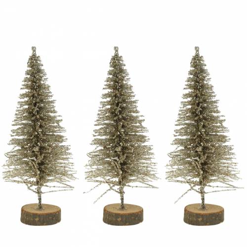 Floristik24 Dekorativ juletræ champagneglimmer 8cm 24 stk