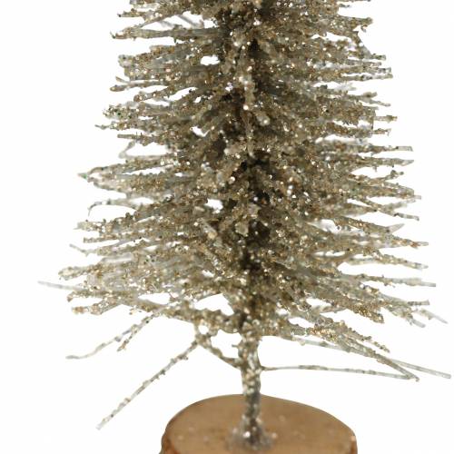 Floristik24 Dekorativ juletræ champagneglimmer 8cm 24 stk