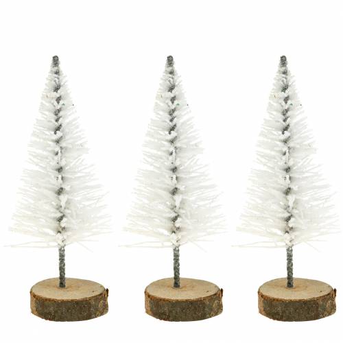 Floristik24 Dekorativt juletræ hvid glitter 8cm 24 stk