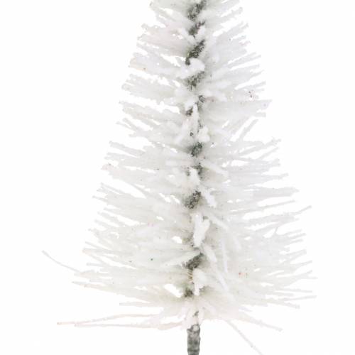 Floristik24 Dekorativt juletræ hvid glitter 8cm 24 stk