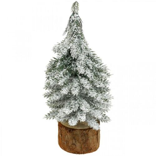Artikel Dekorativt juletræ, vinterdekoration, grantræ med sne H19cm