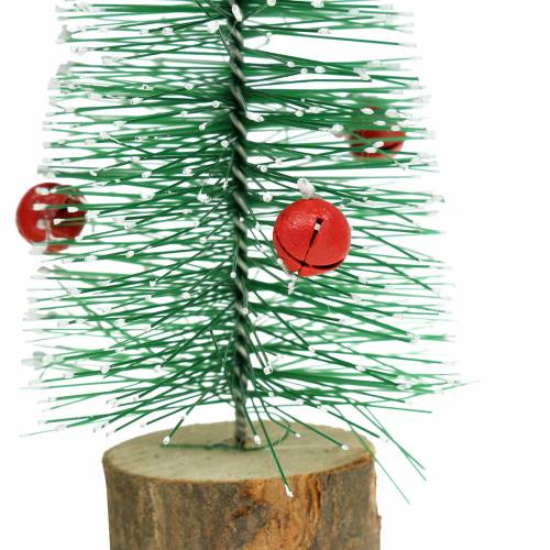 Artikel Grønt juletræ dækket af sne Ø5cm H15cm 6 stk