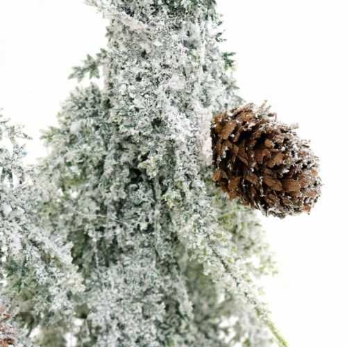 Floristik24 Grantræer med sne, adventsdekoration, vinterskov L16,5cm H28cm