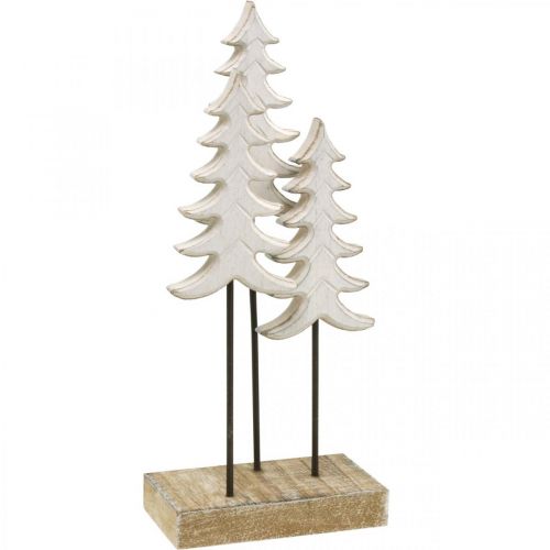 Floristik24 Julepynt grantræ hvid på fod H28cm