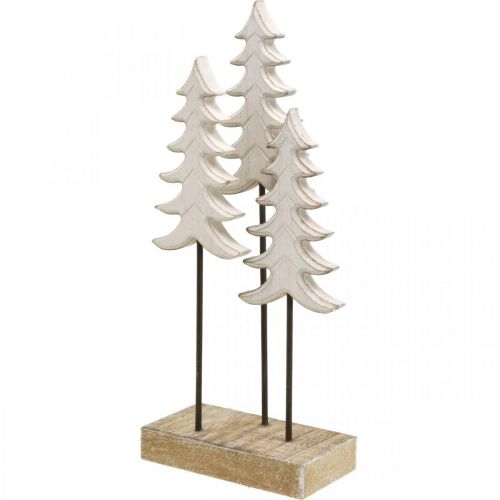 Floristik24 Julepynt grantræ hvid på fod H28cm