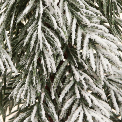 Artikel Juletræspynt grøn hvid vinter på træfod H28cm