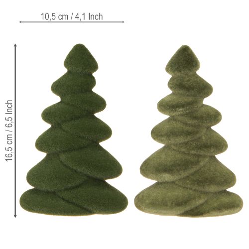 Artikel Juletræsbordpynt med flockede grantræer grøn 16,5 cm 4 stk.