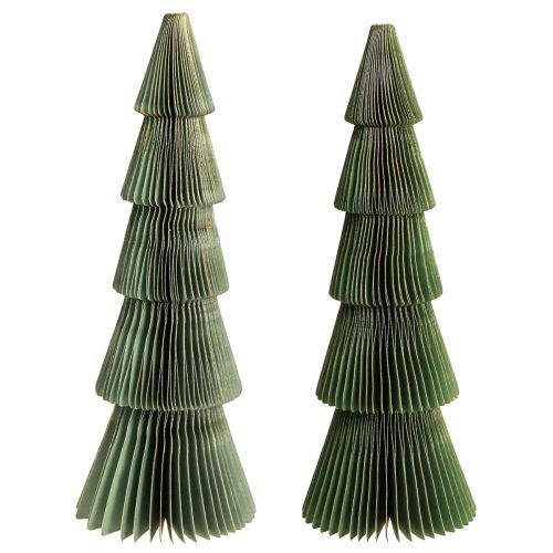 Artikel Juletræ honeycomb papir julegrøn guld H30cm 2 stk
