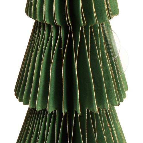 Artikel Juletræ honeycomb papir julegrøn guld H30cm 2 stk
