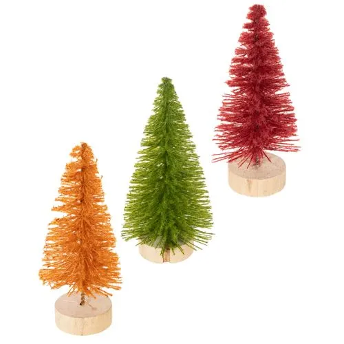 Kunstigt juletræ med træfod, lille, 16 cm, 6 stk. købe | Floristik24.dk
