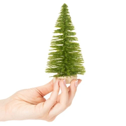 Kunstigt juletræ med træfod, lille, 16 cm, 6 stk. | Floristik24.dk