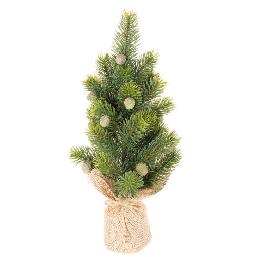 Kunstigt juletræ i jutesæk, lille borddekoration, mini juletræ, 38 cm
