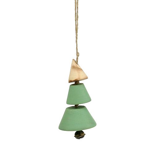 Artikel Juletræspynt, juletræ at hænge, julegrøn / naturlig H10cm L24cm 4stk