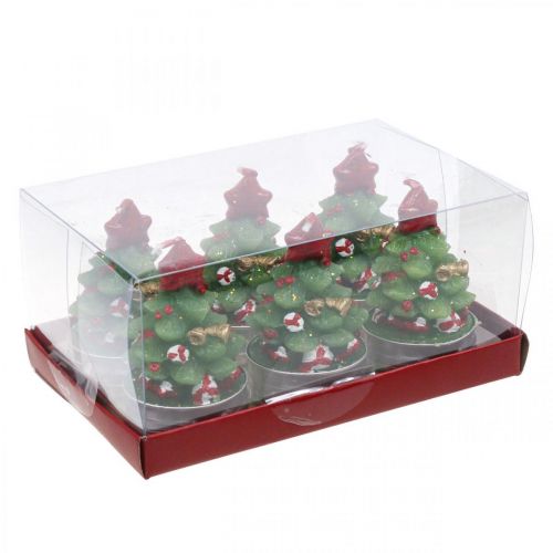 Floristik24 Fyrfadslys jule fyrfadsgran H6,5cm 6stk