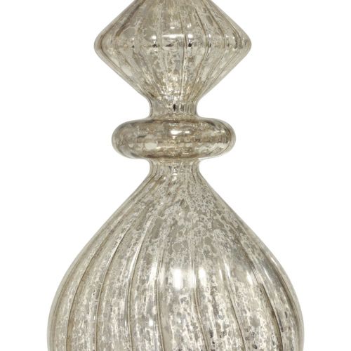Floristik24 Juletræstop Juletræstop glas sølv vintage H34cm