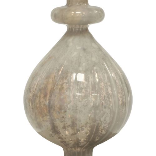 Artikel Juletræs topper Juletræs topper glas hvid glas sølv 34cm 1stk