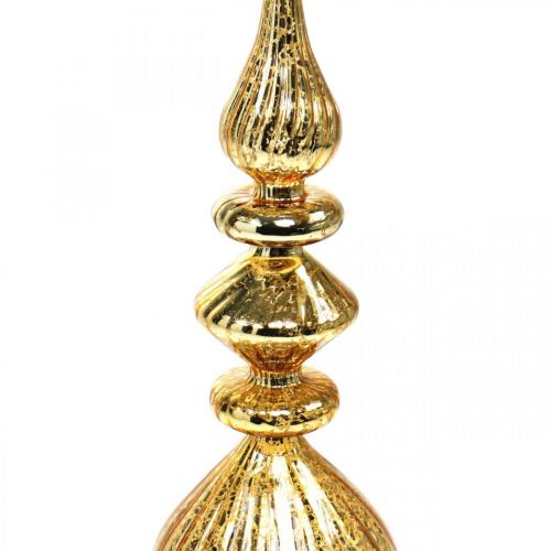 Floristik24 Trætop guld juledekoration lavet af glas juletræ top H35cm