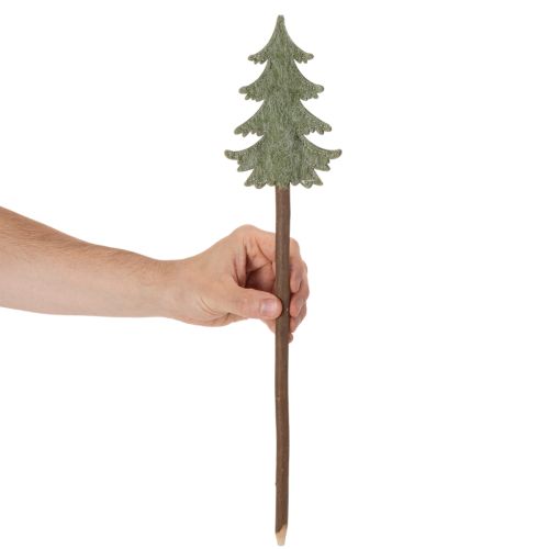 Dekorativt juletræ på pind til plantekasser og høje arrangementer, 45 cm, 6 stk. | Floristik24.dk