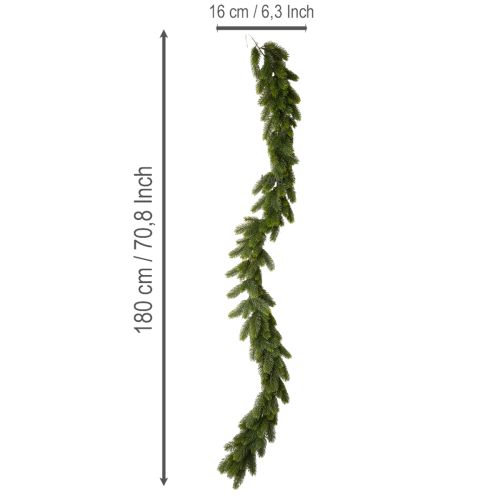 Kunstig gran-guirlande, grøn, til festlig dekoration, 180 cm | Floristik24.dk