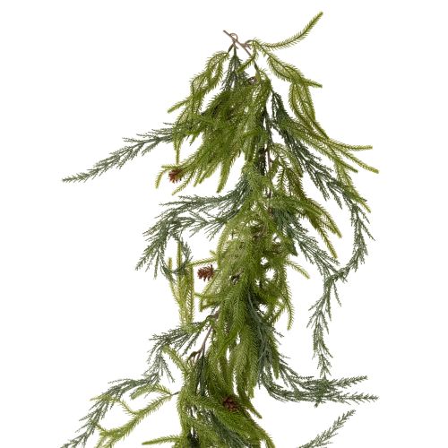 Kunstig fyrgrene-guirlande med kogler til adventsdekoration 218 cm købe | Floristik24.dk