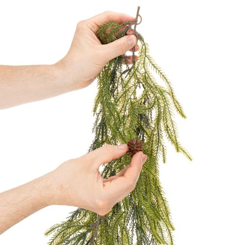 Kunstig fyrgrene-guirlande med kogler til adventsdekoration 218 cm | Floristik24.dk