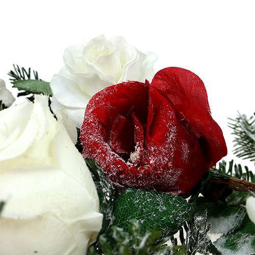 Artikel Fir krans med roser sneet 180cm