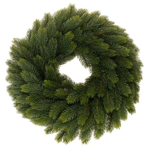 Kunstig grangrenkrans, grøn, rund, 50 cm
