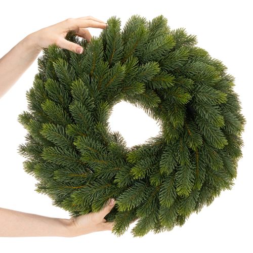 Kunstig grangrenkrans, grøn, rund, 50 cm | Floristik24.dk