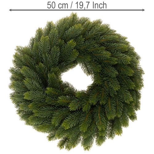 Kunstig grangrenkrans, grøn, rund, 50 cm | Floristik24.dk